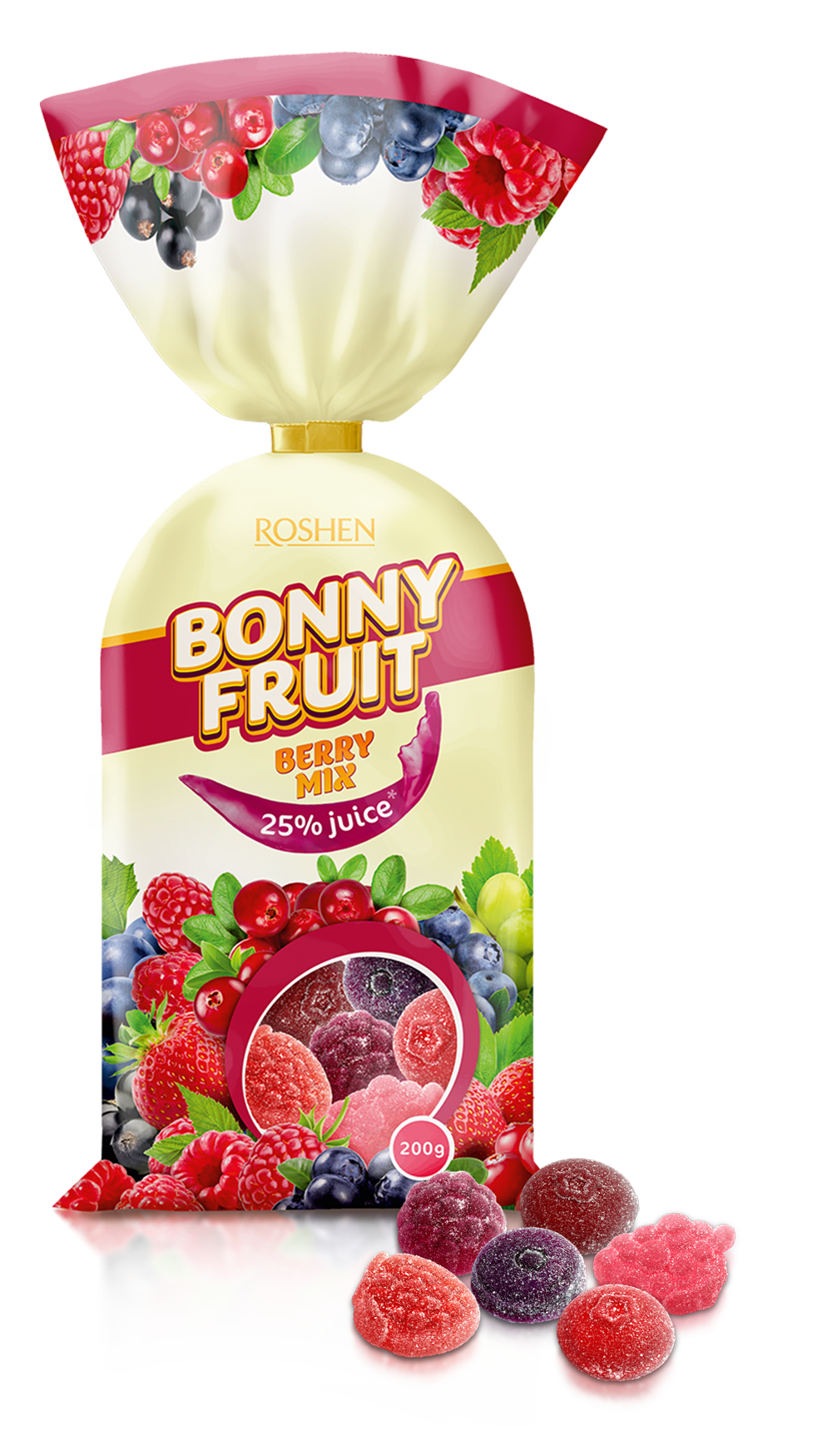 Cukríky Bonny Fruit Berry mix 200g