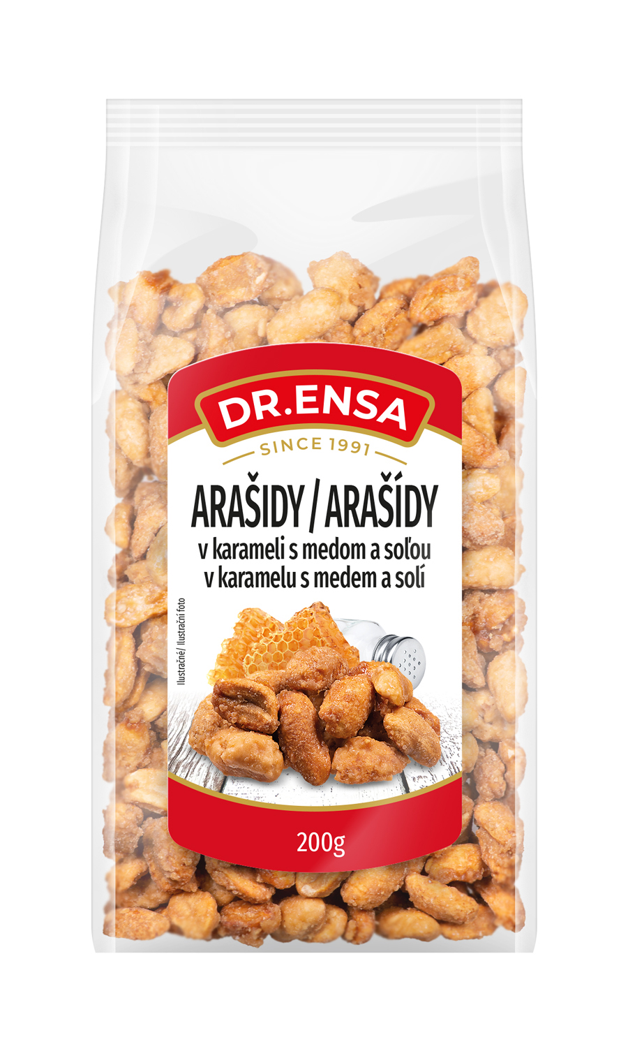 Arašidy v karameli s medom a soľou 200g Dr.ENSA