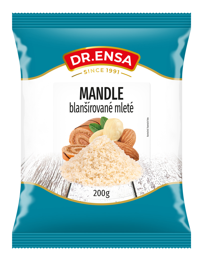 Mandle blanšírované mleté 200g Dr.ENSA