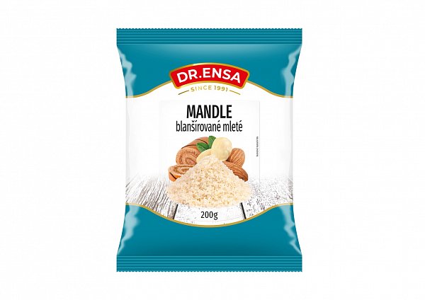 Mandle blanšírované mleté 200g Dr.ENSA