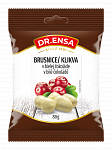 brusnice v bielej čokoláde