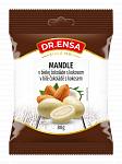 mandle v bielej čokoláde s kokosom